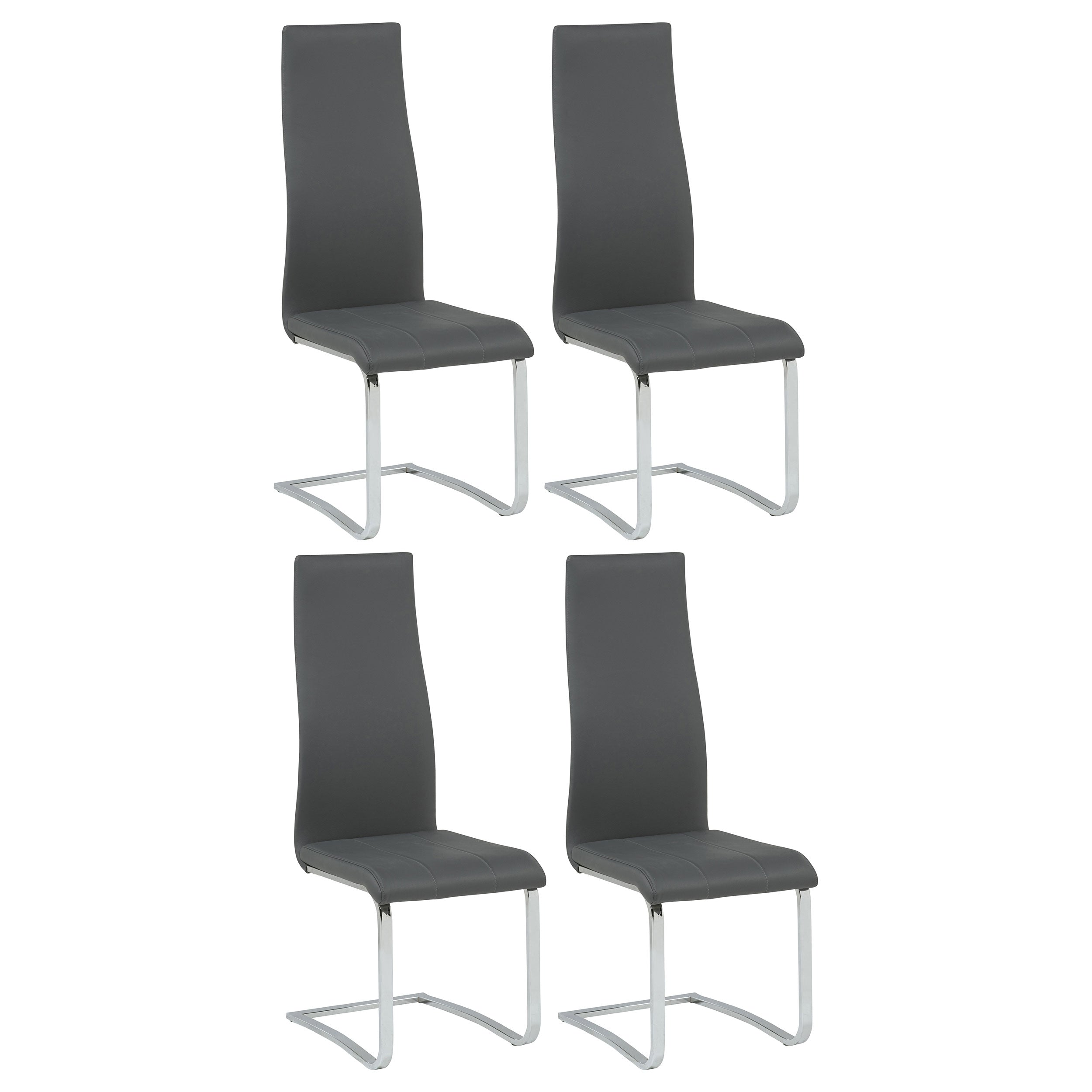 Tampa Furniture Outlet - Coaster - Montclair Upholstered Dining Side Chair Grey (Set of 4) - 100515GRY