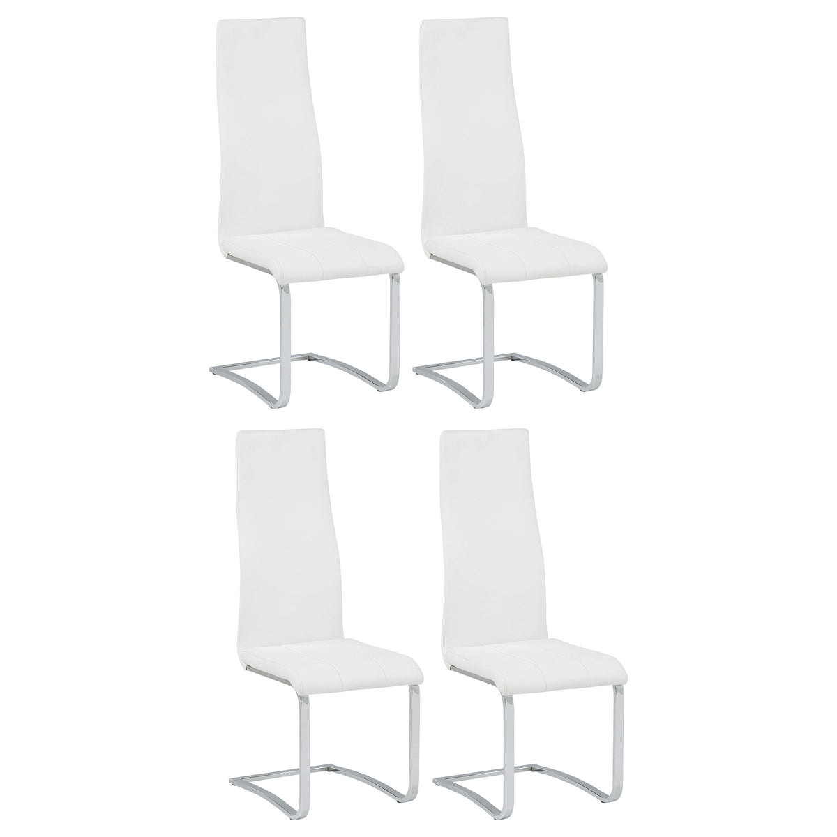 Tampa Furniture Outlet - Coaster - Montclair Upholstered Dining Side Chair White (Set of 4) - 100515WHT