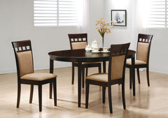 Tampa Furniture Outlet - Coaster - Gabriel 5-piece Extension Leaf Dining Table Set Cappuccino - 100770-S5A