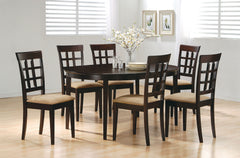Tampa Furniture Outlet - Coaster - Gabriel 7-piece Extension Leaf Dining Table Set Cappuccino - 100770-S7