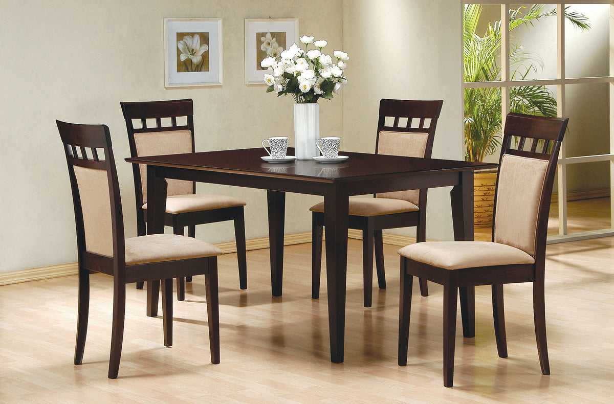 Tampa Furniture Outlet - Coaster - Gabriel 5-piece Rectangular 59-inch Dining Set Cappuccino - 100771-S5A