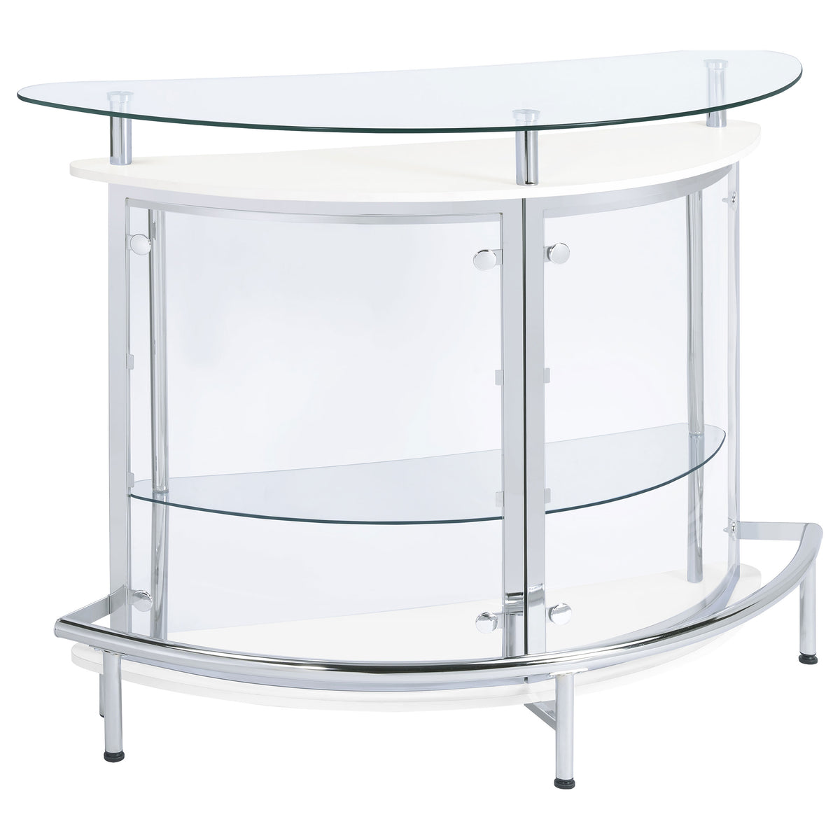 Tampa Furniture Outlet - Coaster - Amarillo Freestanding Glass Top Home Bar Wine Cabinet White - 101066
