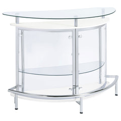 Tampa Furniture Outlet - Coaster - Amarillo Freestanding Glass Top Home Bar Wine Cabinet White - 101066
