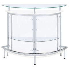 Amarillo Freestanding Glass Top Home Bar Wine Cabinet White