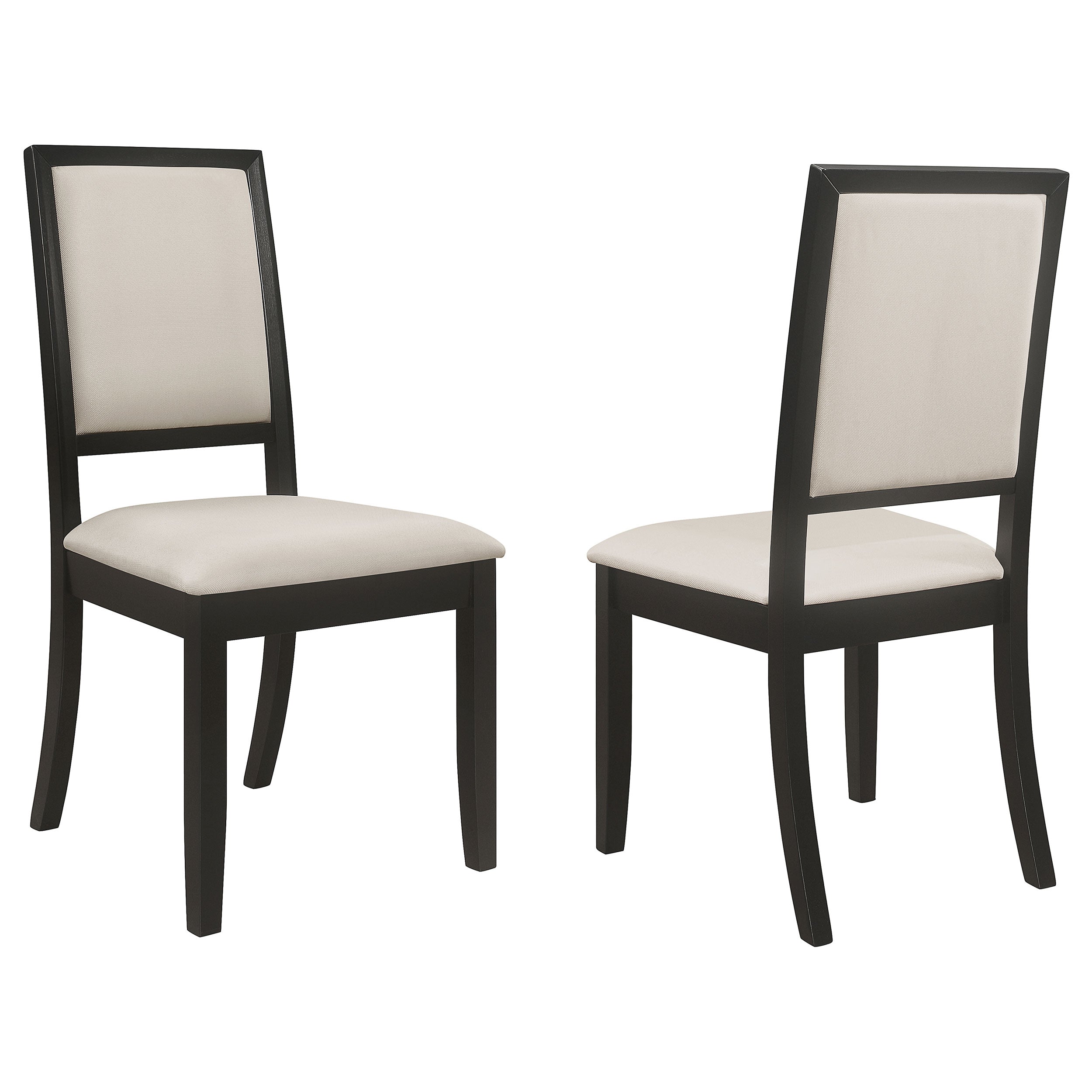 Tampa Furniture Outlet - Coaster - Louise Upholstered Wood Dining Side Chair Black (Set of 2) - 101562