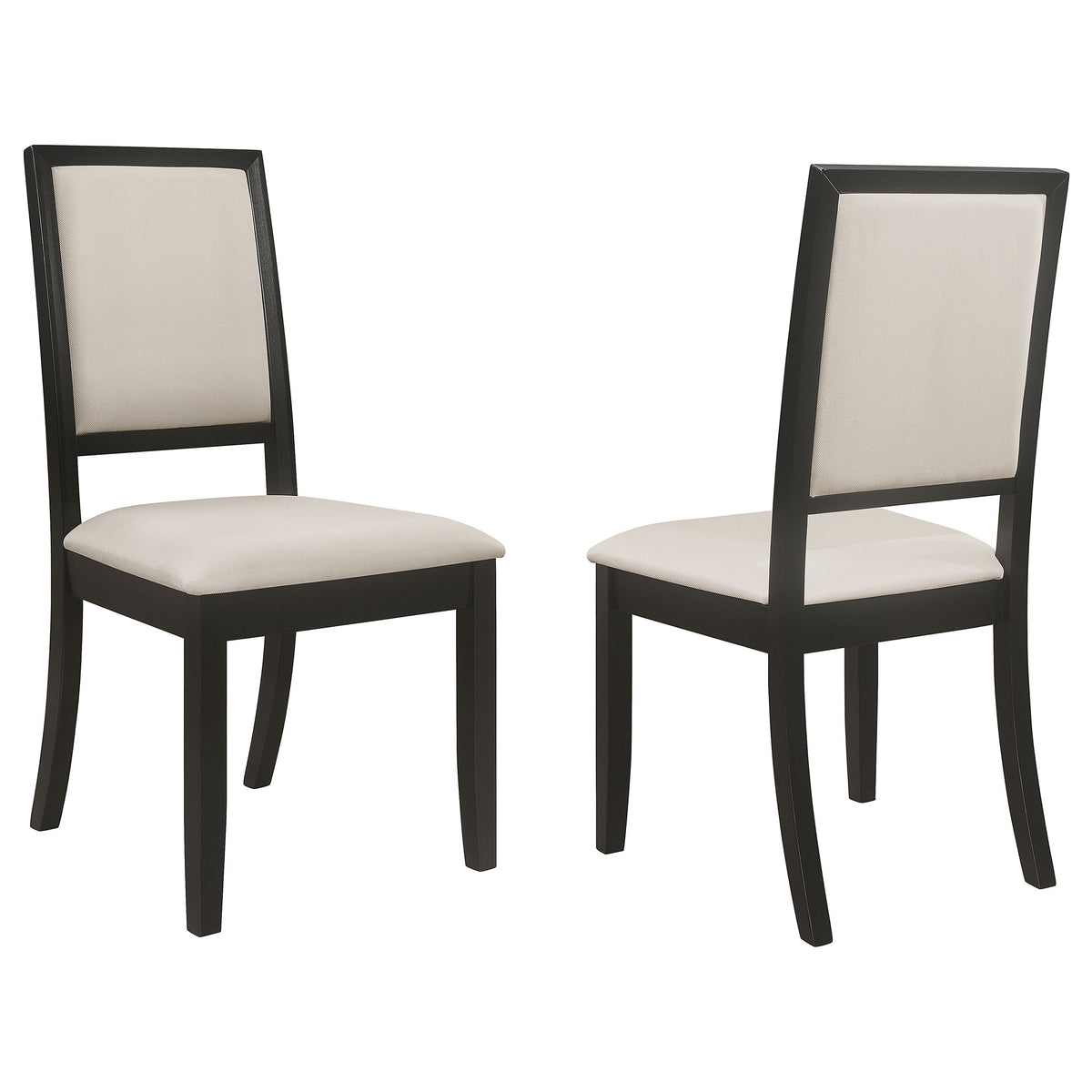 Tampa Furniture Outlet - Coaster - Louise Upholstered Wood Dining Side Chair Black (Set of 2) - 101562