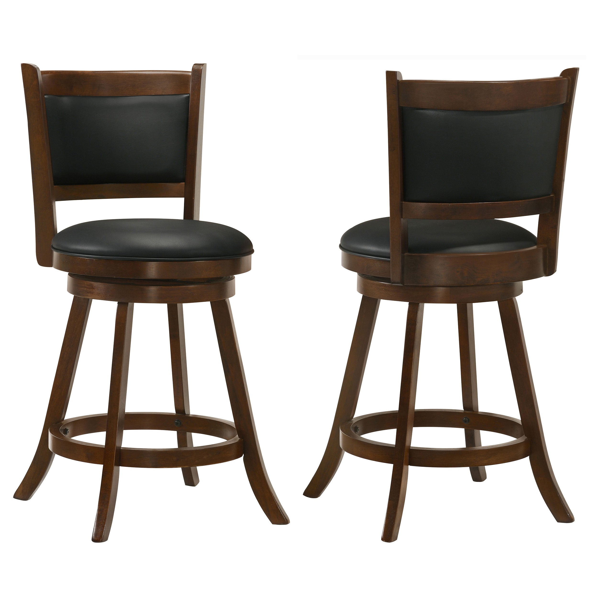 Tampa Furniture Outlet - Coaster - Broxton Upholstered Swivel Counter Chair Chestnut (Set of 2) - 101919