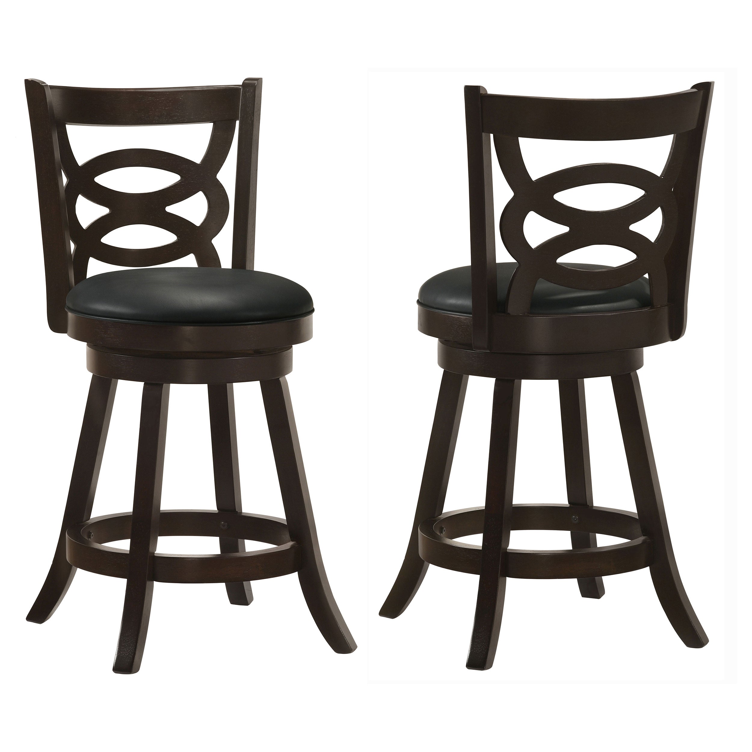Tampa Furniture Outlet - Coaster - Calecita Wood Swivel Counter Stool Cappuccino (Set of 2) - 101929