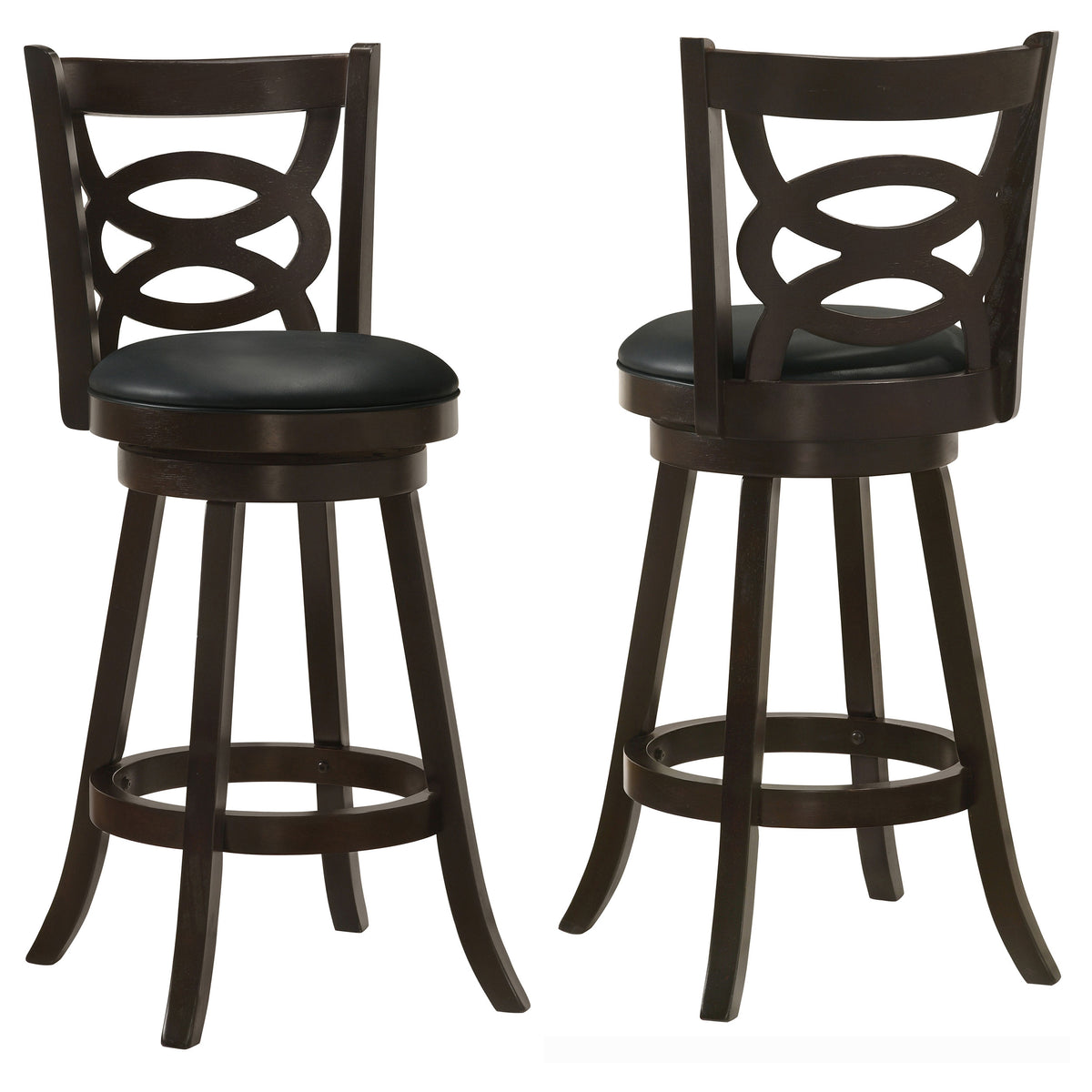 Tampa Furniture Outlet - Coaster - Calecita Wood Swivel Bar Chair Cappuccino (Set of 2) - 101930
