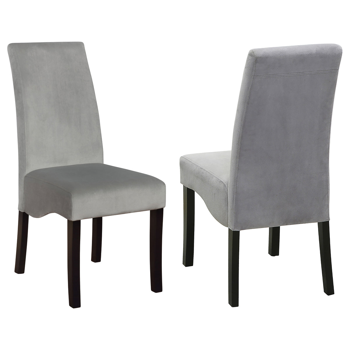 Tampa Furniture Outlet - Coaster - Stanton Velvet Upholstered Dining Side Chair Grey (Set of 2) - 102062