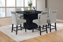 Tampa Furniture Outlet - Coaster - Stanton 7-piece Square Counter Height Dining Table Set Grey - 102068-S7