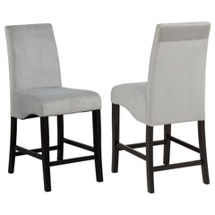 Tampa Furniture Outlet - Coaster - Stanton Velvet Upholstered Counter Chair Grey (Set of 2) - 102069GRY