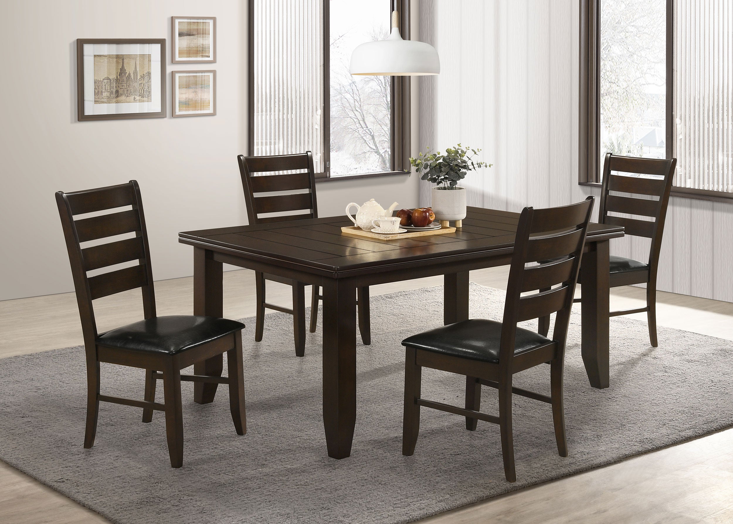 Tampa Furniture Outlet - Coaster - Dalila 5-piece Rectangular Dining Table Set Cappuccino - 102721-S5