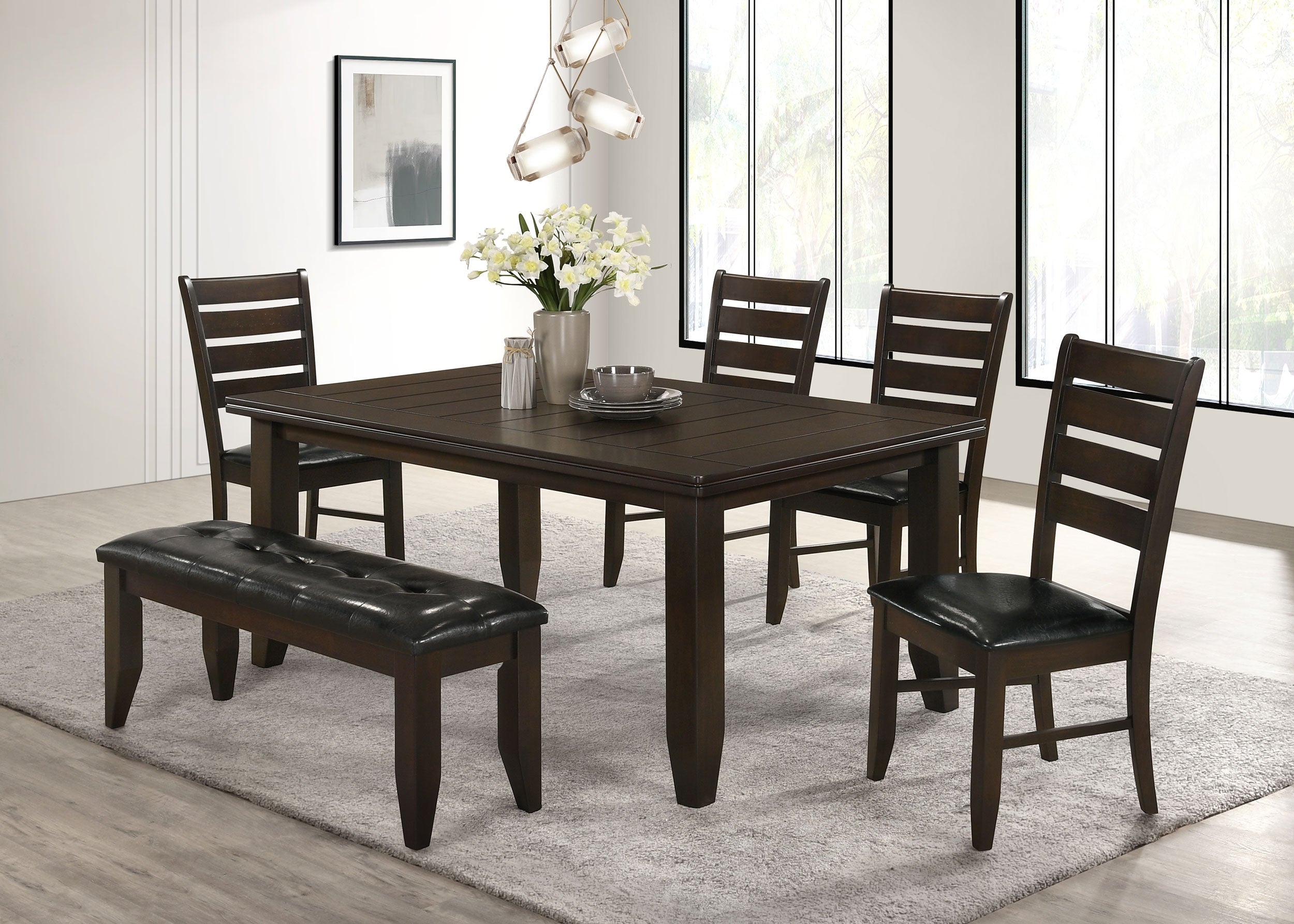 Tampa Furniture Outlet - Coaster - Dalila 6-piece Rectangular Dining Table Set Cappuccino - 102721-S6