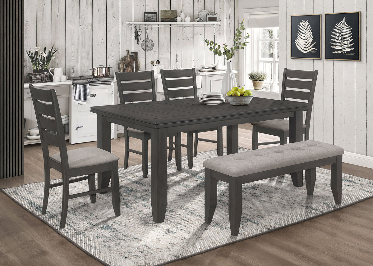 Tampa Furniture Outlet - Coaster - Dalila 6-piece Rectangular Dining Table Set Dark Grey - 102721GRY-S6