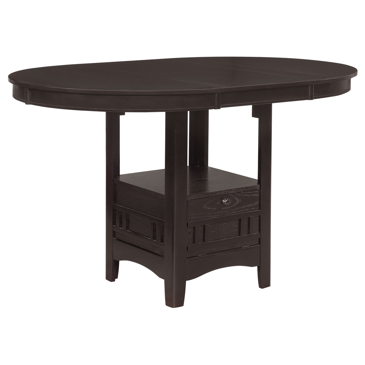 Tampa Furniture Outlet - Coaster - Lavon Oval 60-inch Counter Height Extension Dining Table Espresso - 102888
