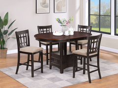 Tampa Furniture Outlet - Coaster - Lavon 5-piece Oval Counter Height Dining Set Light Chestnut - 105278-S5