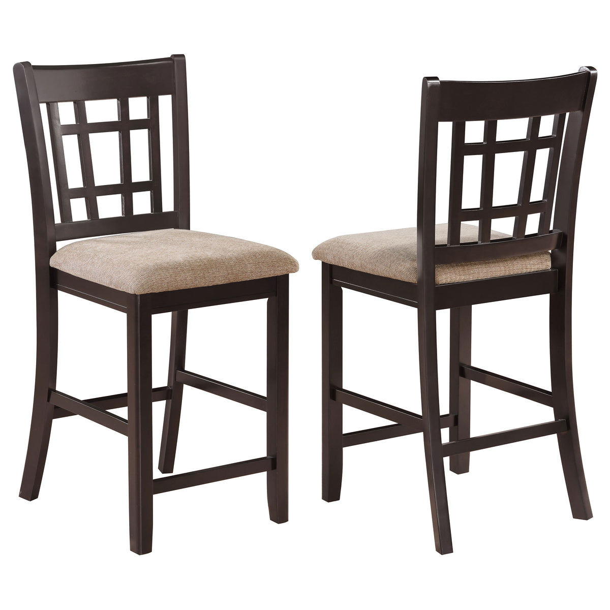 Tampa Furniture Outlet - Coaster - Lavon Wood Counter Height Dining Chair Tan and Espresso (Set of 2) - 105279