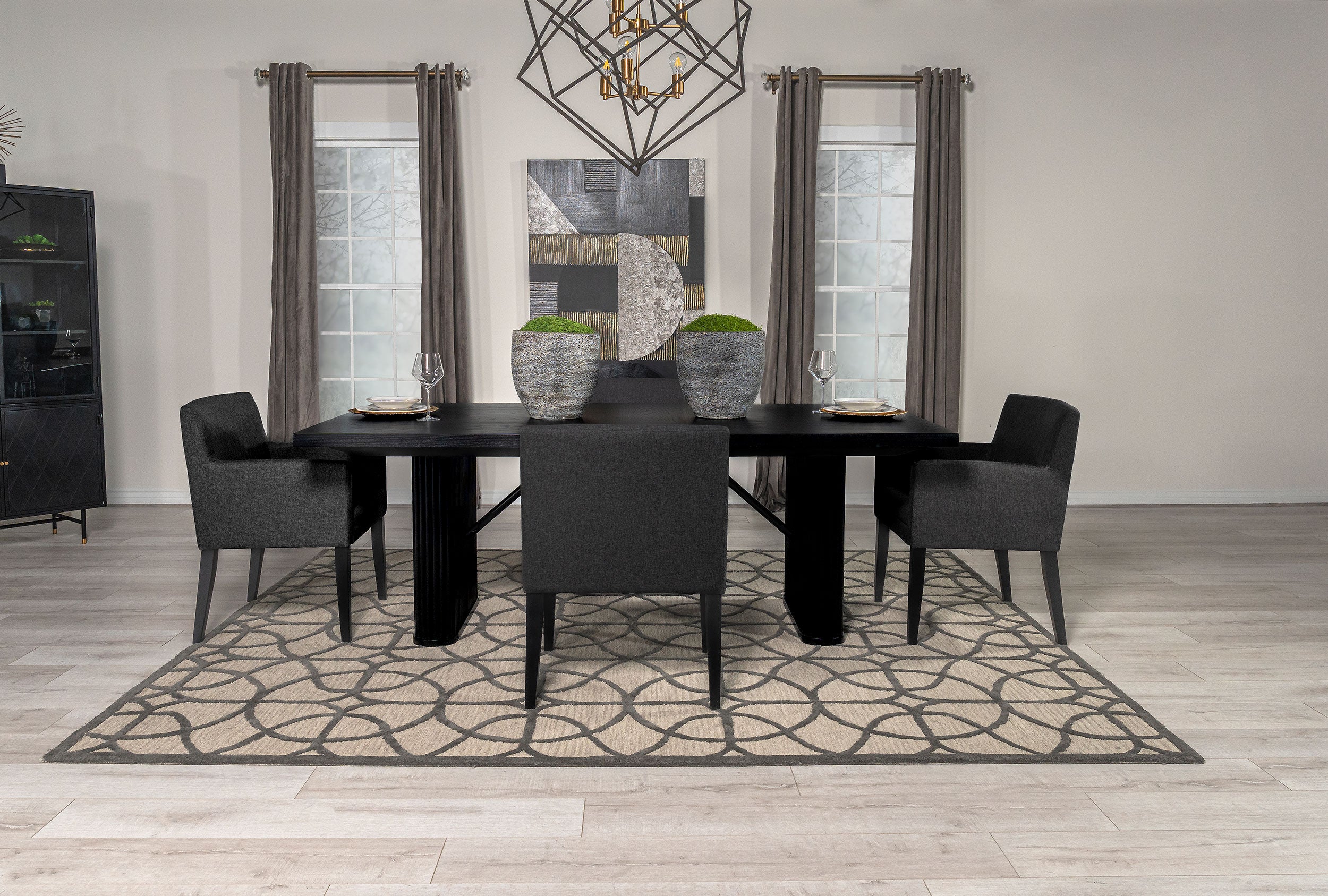 Tampa Furniture Outlet - Coaster - Catherine 5-piece Rectangular Dining Table Set Black - 106251-S5