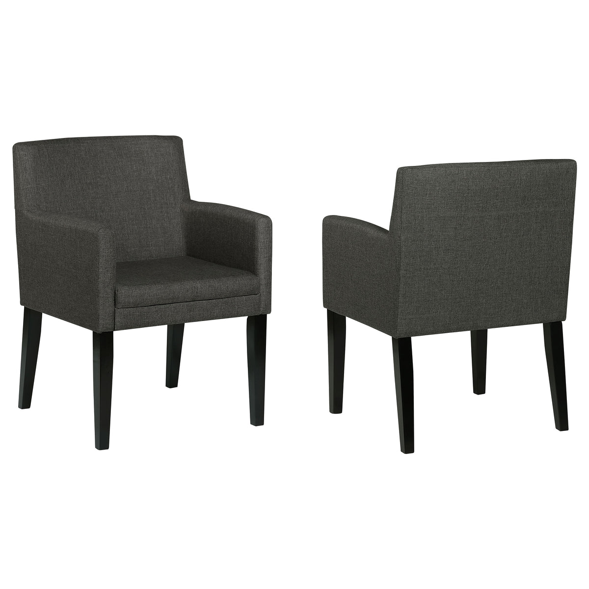 Tampa Furniture Outlet - Coaster - Catherine Upholstered Dining Arm Chair Grey (Set of 2) - 106252