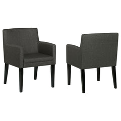 Tampa Furniture Outlet - Coaster - Catherine Upholstered Dining Arm Chair Grey (Set of 2) - 106252