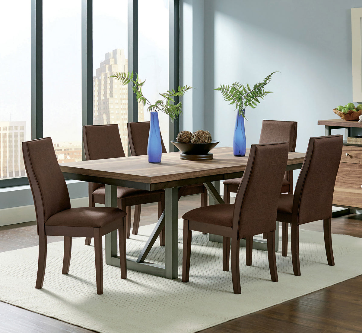Tampa Furniture Outlet - Coaster - Spring Creek 7-piece Rectangular Dining Table Set Chocolate - 106581-S7