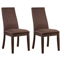 Tampa Furniture Outlet - Coaster - Spring Creek Upholstered Dining Chair Chocolate (Set of 2) - 106582