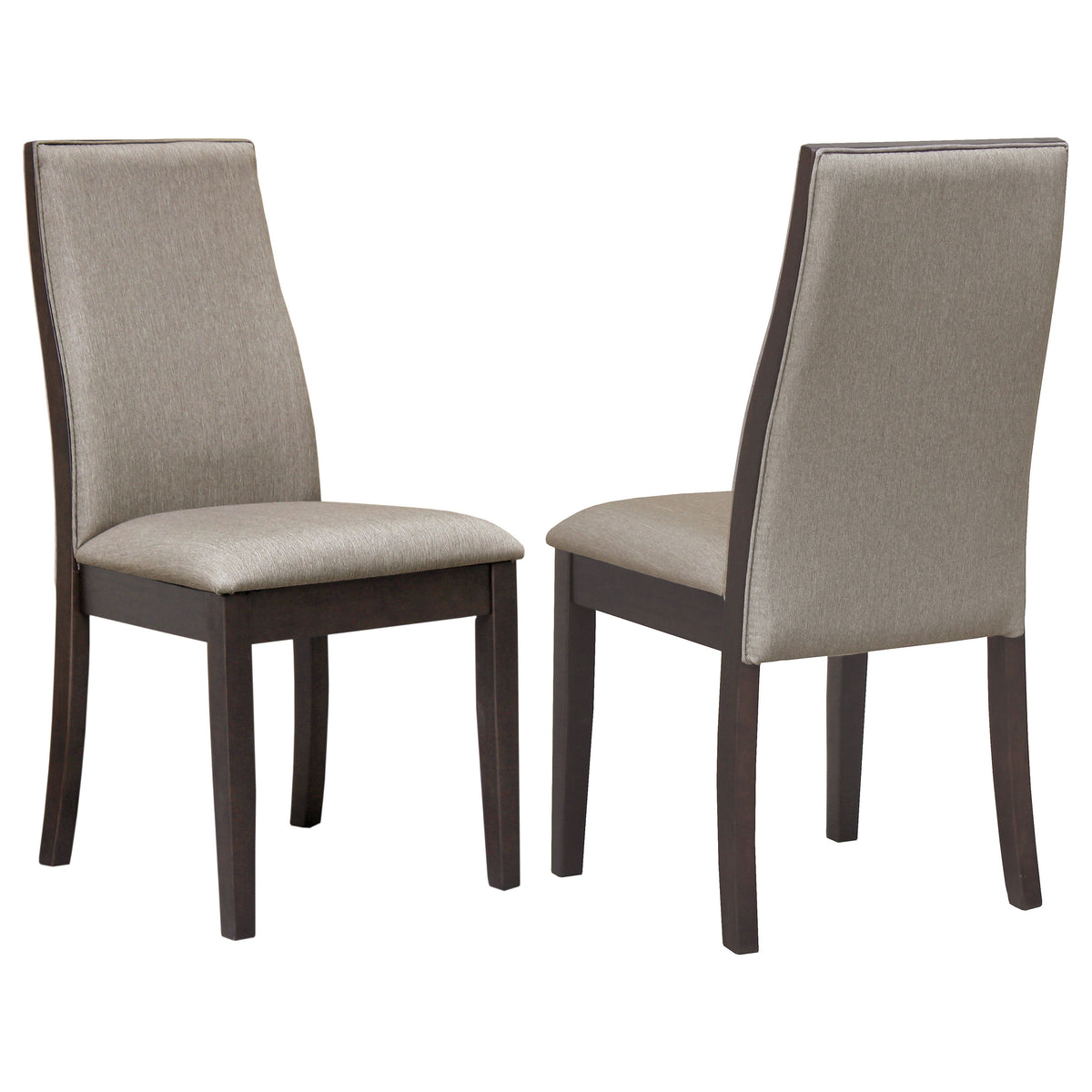 Tampa Furniture Outlet - Coaster - Spring Creek Upholstered Dining Chair Taupe (Set of 2) - 106583