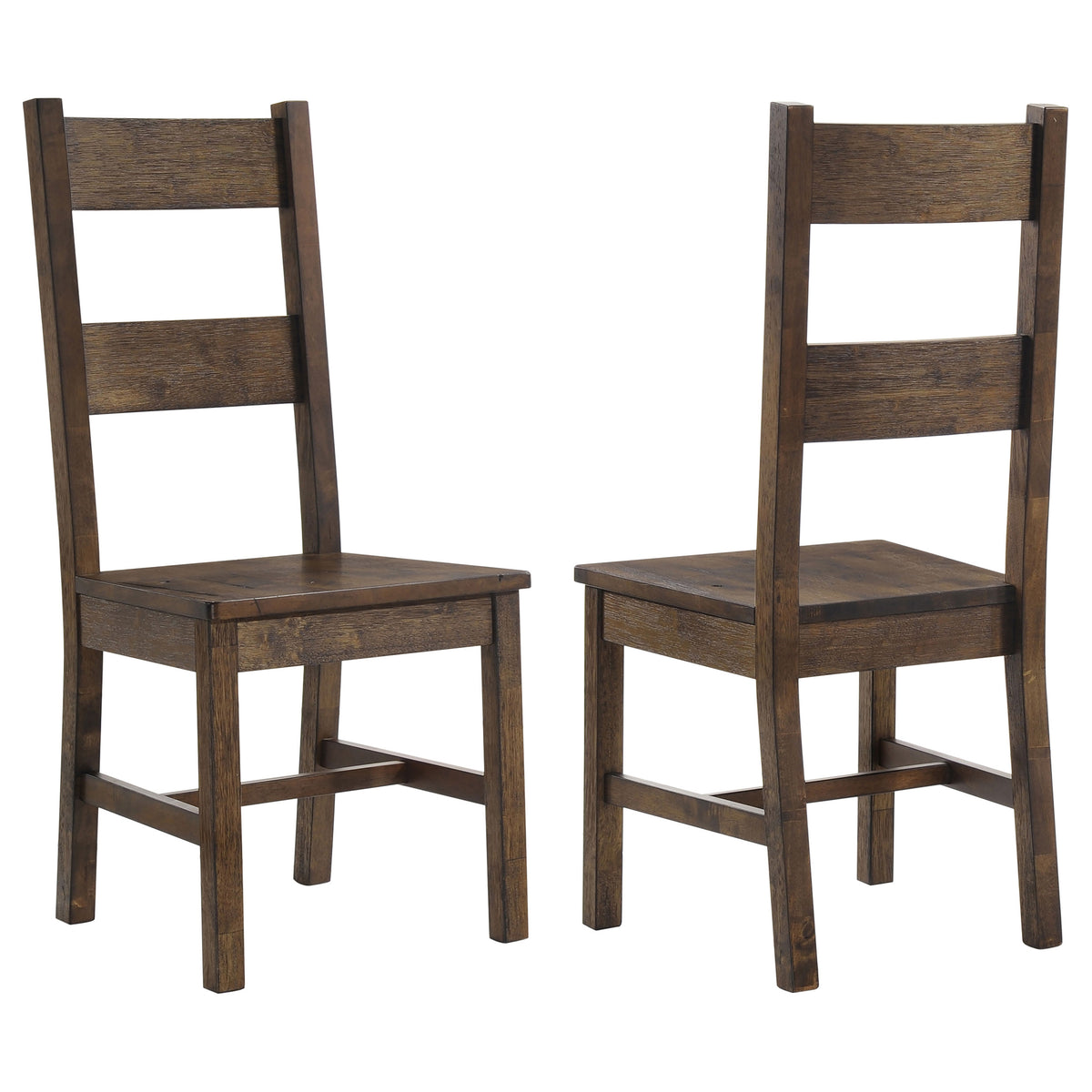 Tampa Furniture Outlet - Coaster - Coleman Dining Side Chair Rustic Golden Brown (Set of 2) - 107042