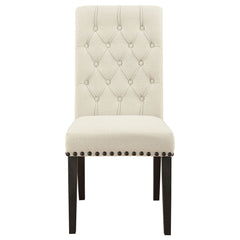 Alana Upholstered Dining Side Chair Beige Smokey Black (Set of 2)
