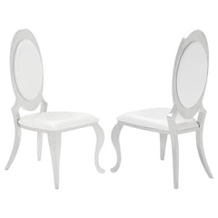 Tampa Furniture Outlet - Coaster - Anchorage Upholstered Dining Chair Cream White (Set of 2) - 107872N