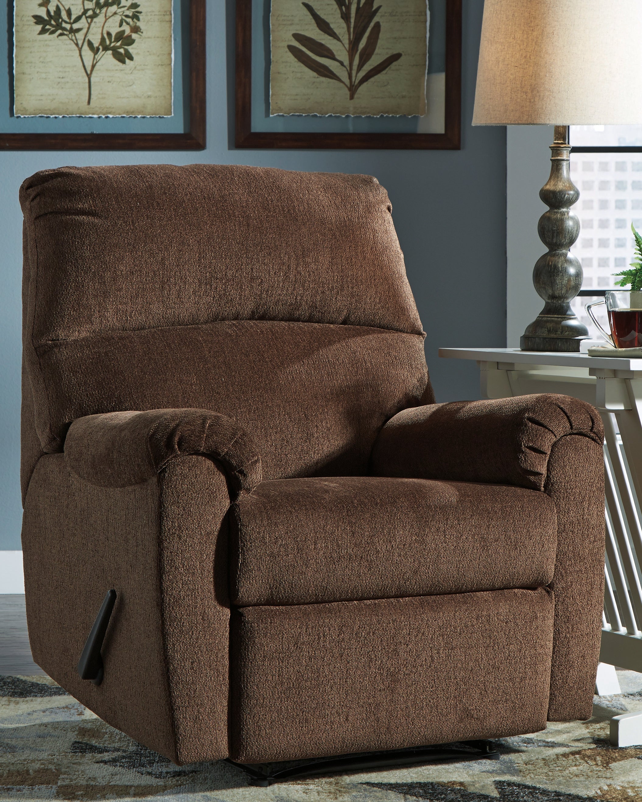 Tampa Furniture Outlet Lutz - Ashley Furniture - Nerviano Living Room - Zero Wall Recliner / Chocolate - 1080229