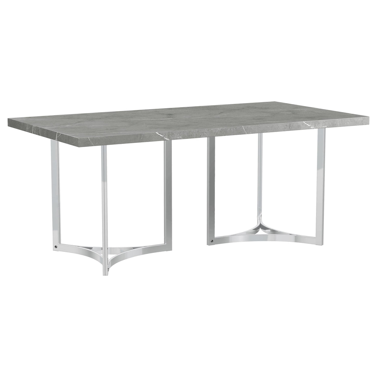 Tampa Furniture Outlet - Coaster - Sterling 72-inch Rectangular Dining Table Grey Faux Marble - 108121