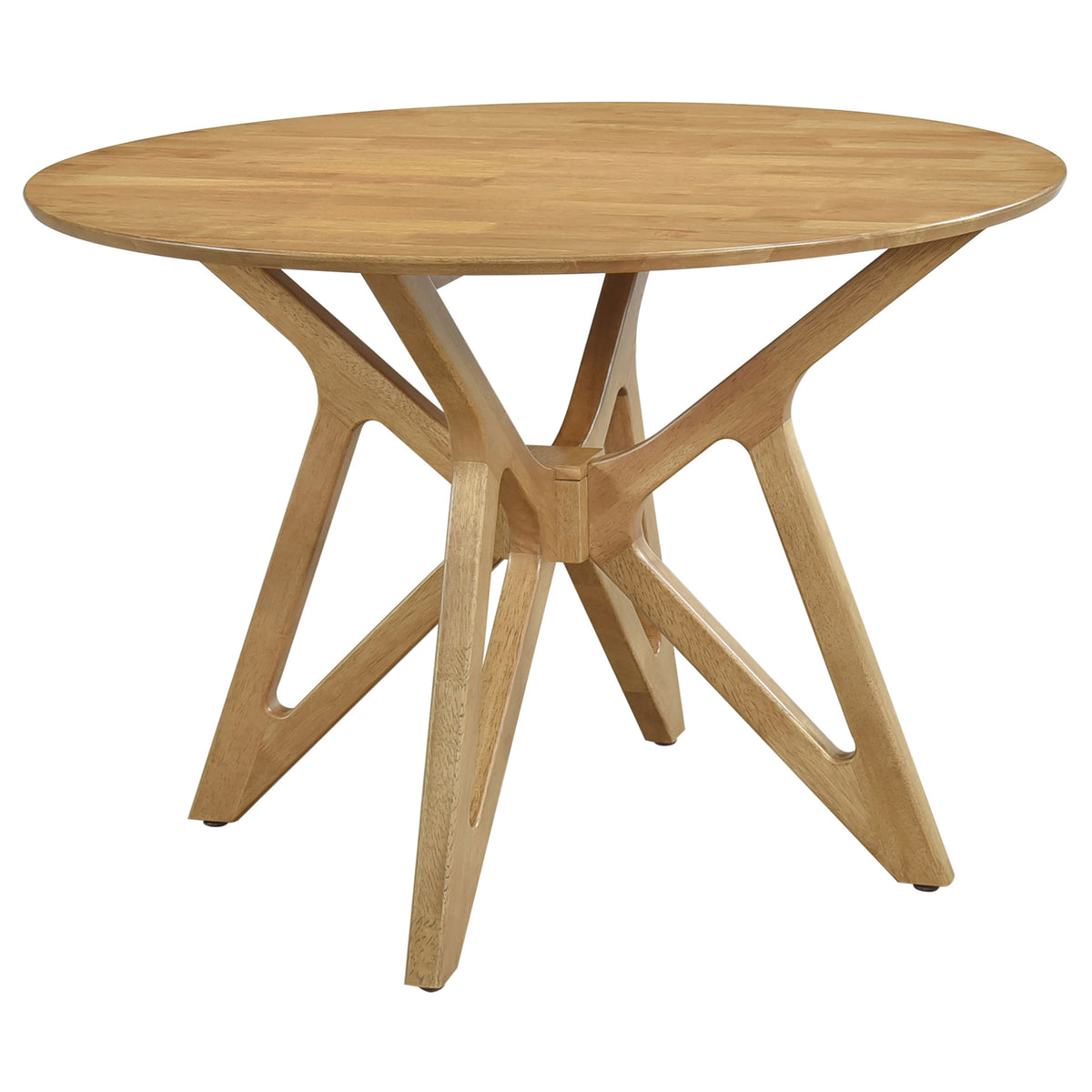 Tampa Furniture Outlet - Coaster - Elowen Round 42-inch Solid Wood Dining Table Light Walnut - 108440