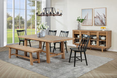 Tampa Furniture Outlet - Coaster - Middleton 6-piece Extension Leaf Dining Set Brown and Black - 108540-S6B