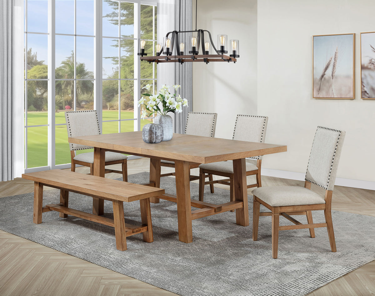 Tampa Furniture Outlet - Coaster - Middleton 6-piece Extension Leaf Dining Set Brown and Beige - 108540-S6