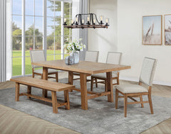 Tampa Furniture Outlet - Coaster - Middleton 6-piece Extension Leaf Dining Set Brown and Beige - 108540-S6