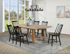 Tampa Furniture Outlet - Coaster - Middleton 7-piece Extension Leaf Dining Set Brown and Black - 108540-S7B