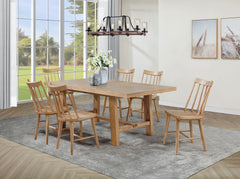 Tampa Furniture Outlet - Coaster - Middleton 7-piece Extension Leaf Dining Set Natural Brown - 108540-S7N
