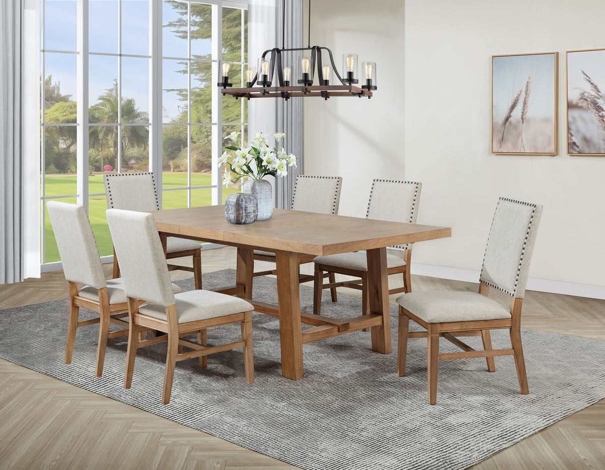 Tampa Furniture Outlet - Coaster - Middleton 7-piece Extension Leaf Dining Set Brown and Beige - 108540-S7