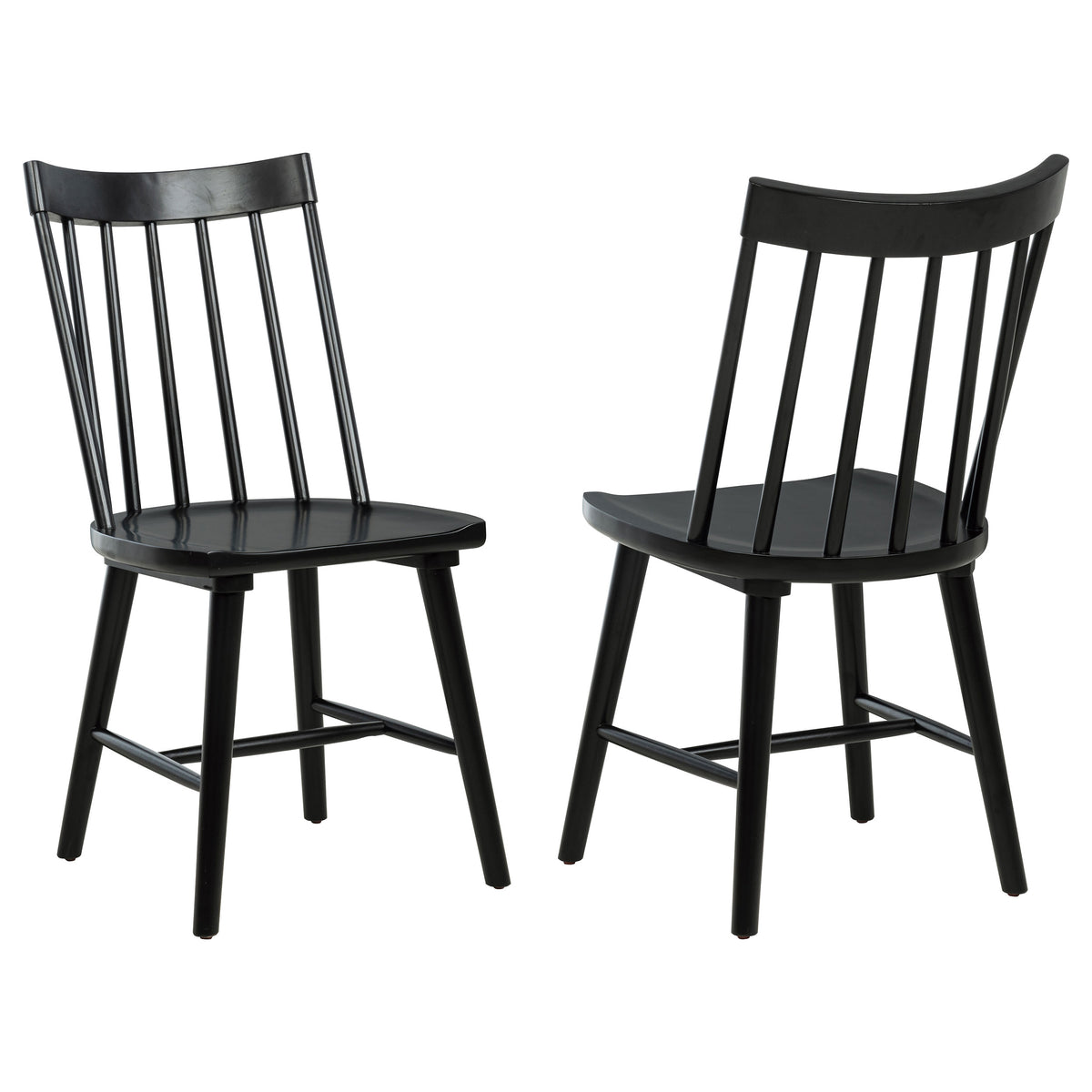 Tampa Furniture Outlet - Coaster - Middleton Solid Wood Dining Side Chair Black (Set of 2) - 108546BLK