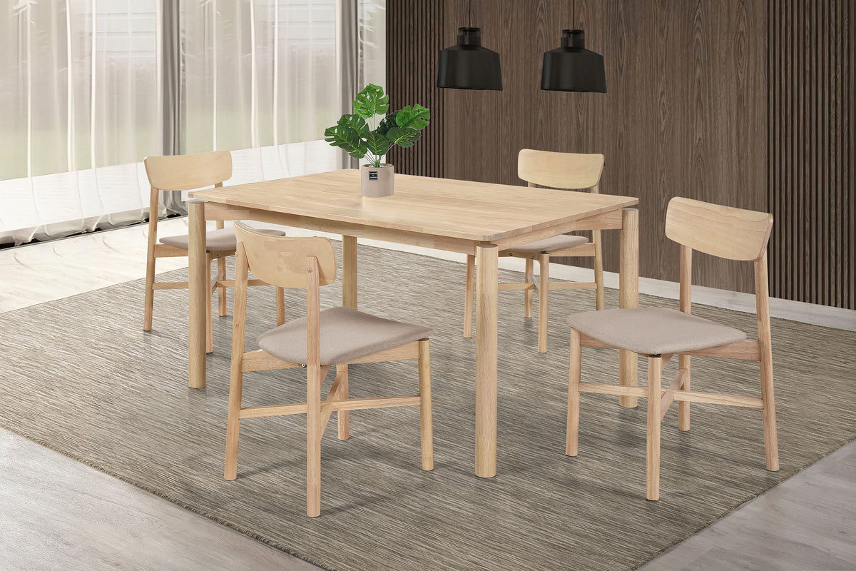 Tampa Furniture Outlet - Coaster - Parkridge 5-piece 59-inch Wood Dining Set White Washed - 108551-S5