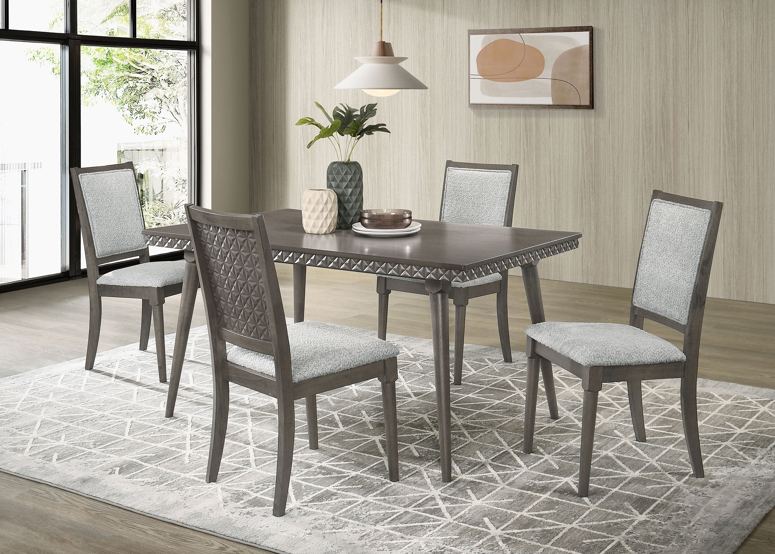 Tampa Furniture Outlet - Coaster - Onslow 5-piece 59-inch Rectangular Dining Set Dark Brown - 108621-S5