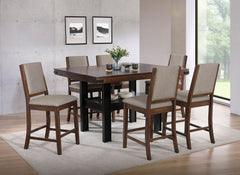 Tampa Furniture Outlet - Coaster - Patterson 7-piece Counter Height Dining Set Mango Oak  - 108888-S7