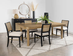 Tampa Furniture Outlet - Coaster - Arini 5-piece Extension Leaf Dining Table Set Sand Wash and Black - 108931-S5B