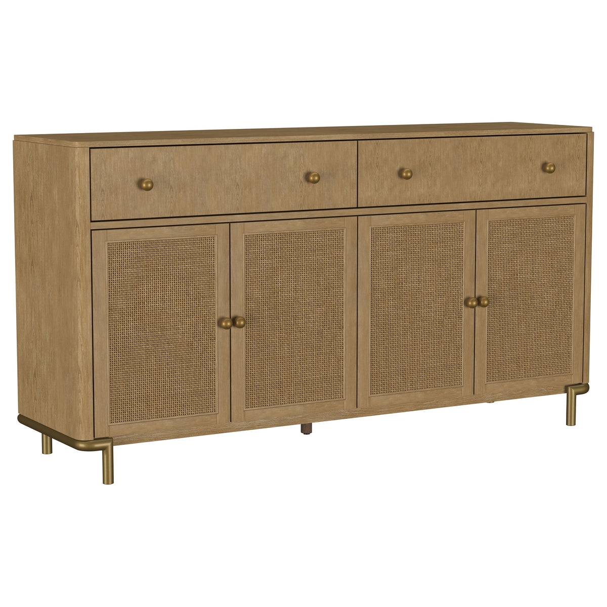 Tampa Furniture Outlet - Coaster - Arini 2-drawer Cane Door Dining Sideboard Server Sand Wash - 108935SWD