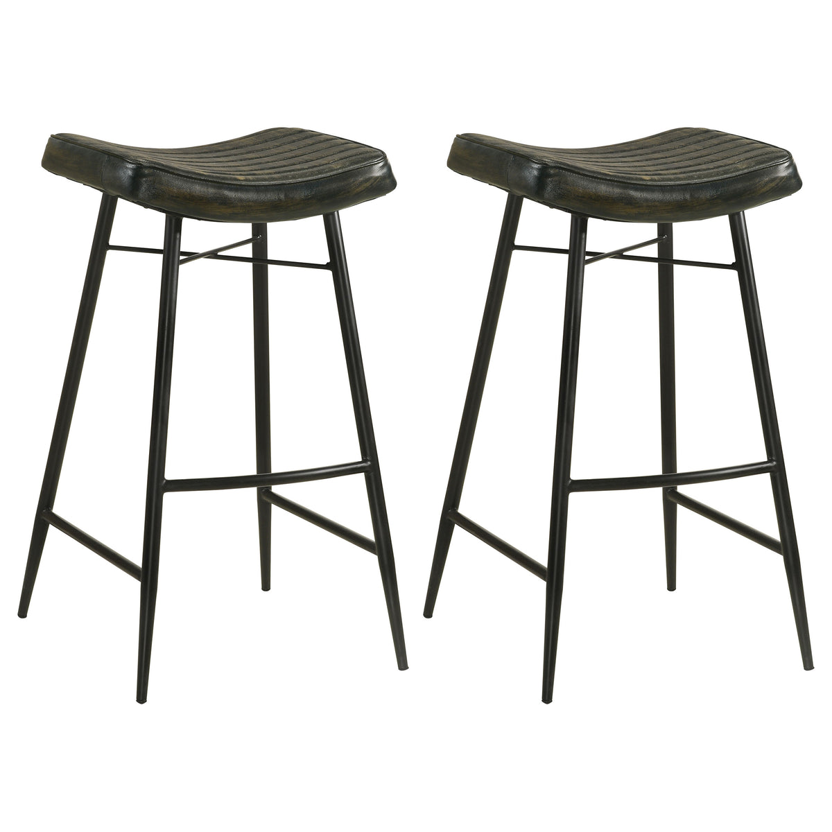 Tampa Furniture Outlet - Coaster - Bayu Leather Upholstered Bar Stool Espresso (Set of 2) - 109259