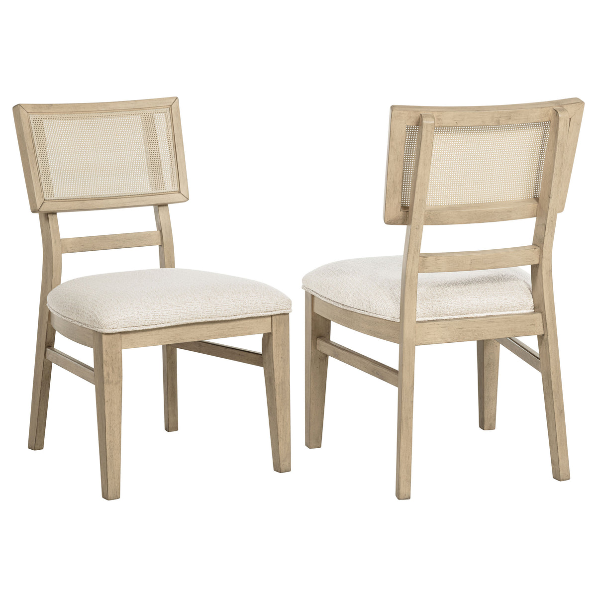 Tampa Furniture Outlet - Coaster - Kailani Rattan Cane Dining Side Chair Beige Oak (Set of 2) - 109382