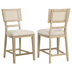 Tampa Furniture Outlet - Coaster - Kailani Rattan Cane Counter Side Chair Beige Oak (Set of 2) - 109389