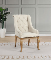 Brockway Upholstered Arm Chair Barley Brown (Set of 2)